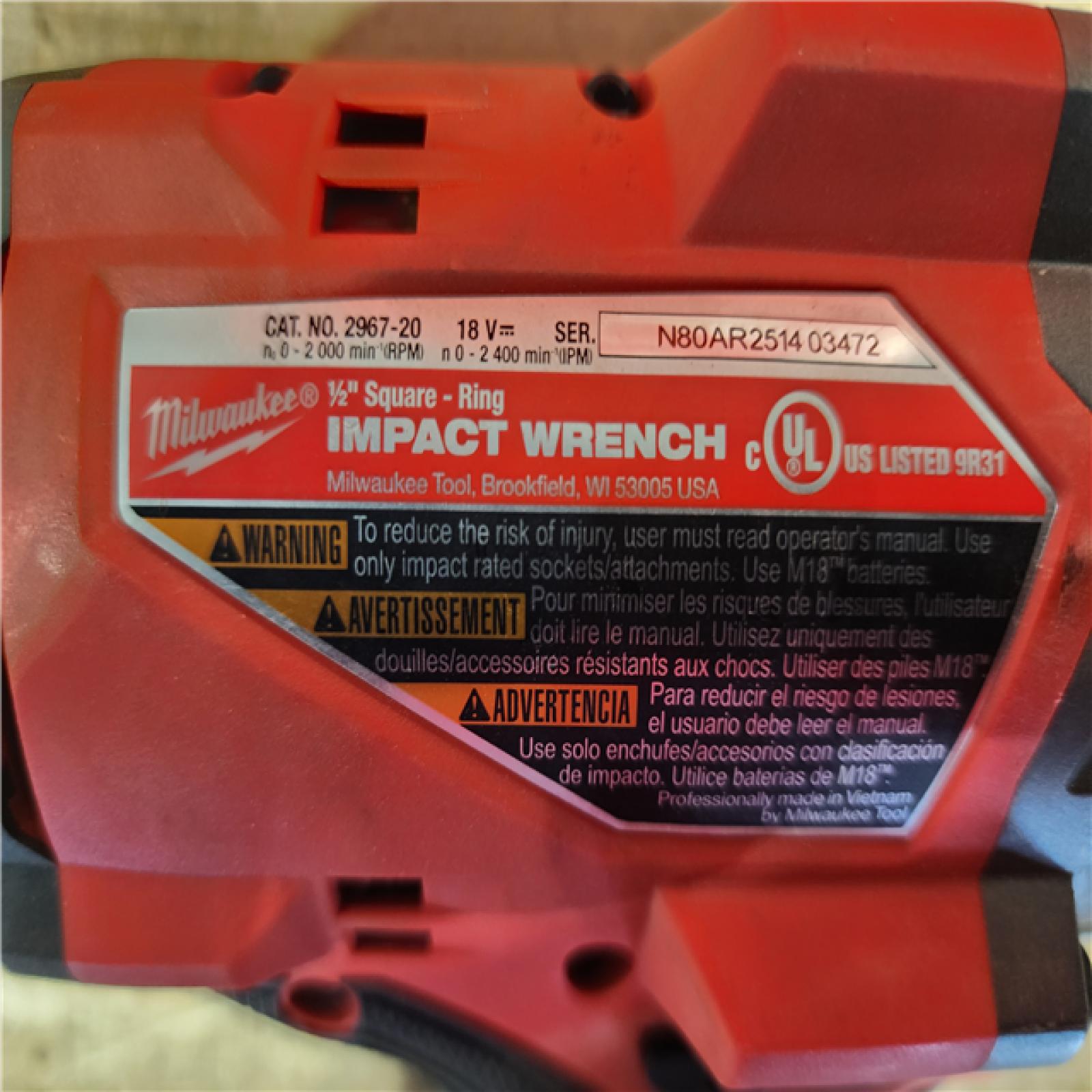 HOUSTON LOCATION - AS-IS Milwaukee FUEL 18V Lithium-Ion Brushless Cordless 1/2 in. Impact Wrench with Friction Ring (Tool-Only)