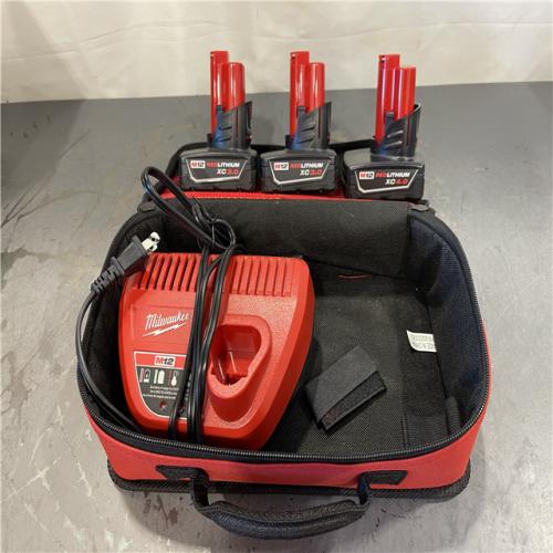 AS-IS - Milwaukee M12 12-Volt Lithium-Ion XC Battery Pack Starter Kit with Charger