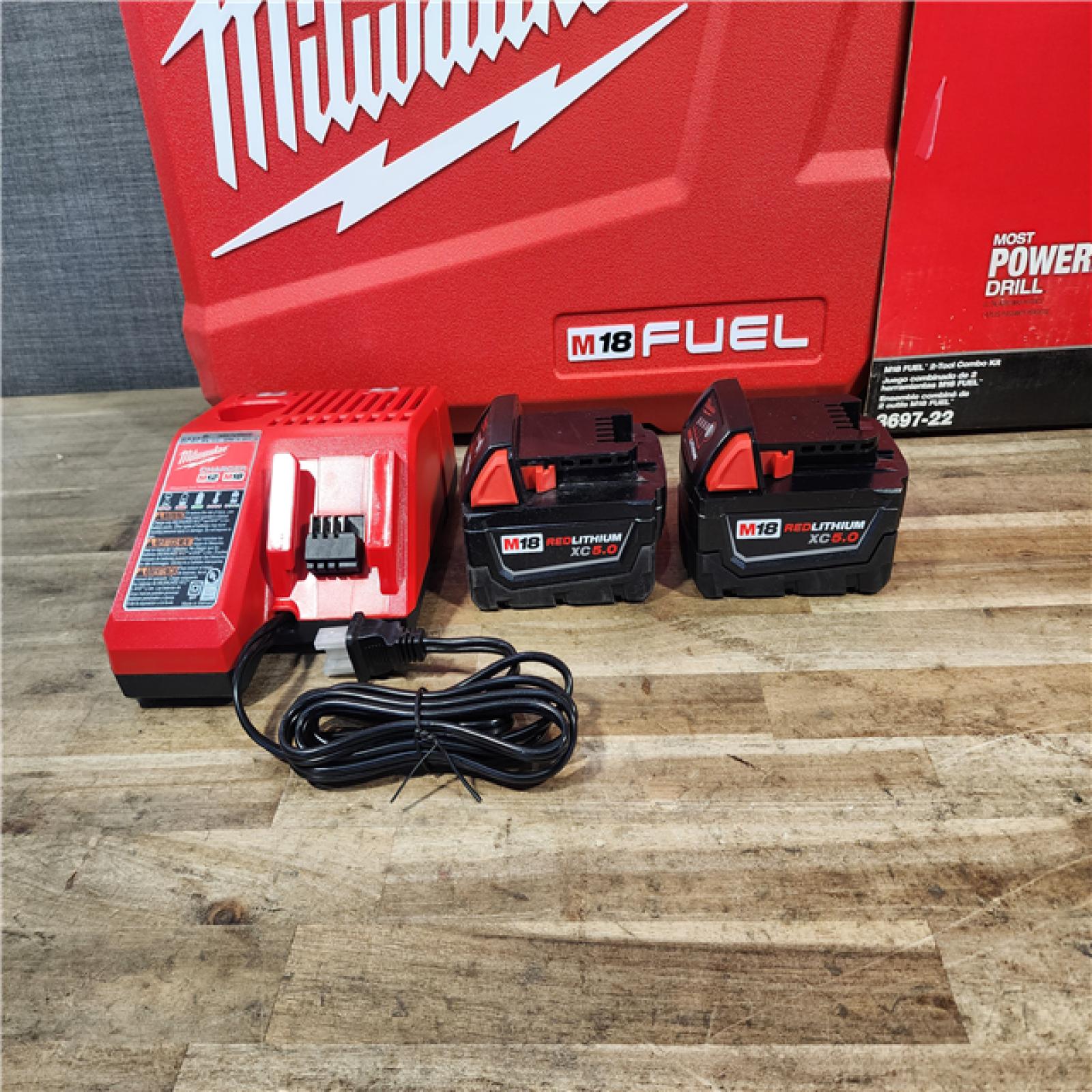 HOUSTON LOCATION - AS-IS (APPEARS LIKE NEW) Milwaukee FUEL 18V Lithium-Ion Brushless Cordless Hammer Drill and Impact Driver Combo Kit