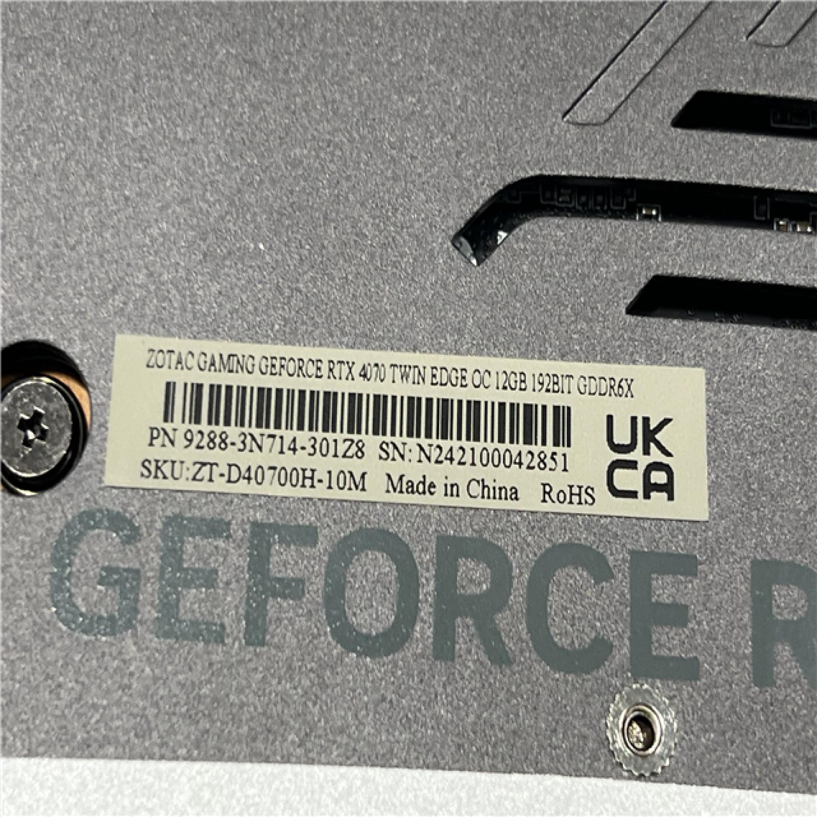 AS-IS Zotac NVIDIA GeForce RTX 4070 Twin Edge OC 12GB GDDR6X Graphics Card