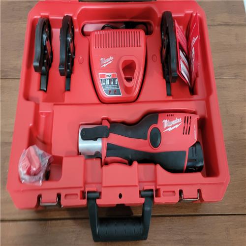 California AS-IS Milwaukee M12 Force Logic Press Tool Kit  Includes (2) Batteries  Charger and Hard Case