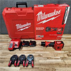 HOUSTON LOCATION - AS-IS Milwaukee 18V Lithium-Ion Cordless Short Throw Press Tool with 3 PEX Crimp Jaws Kit