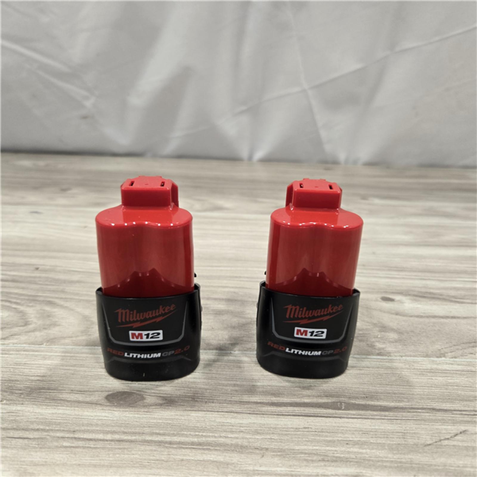 AS-IS Milwaukee M12 12V Lithium-Ion Compact 2.0 Ah Battery Pack (2-Pack) Starter Kit with Charger