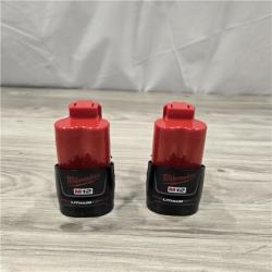 AS-IS Milwaukee M12 12V Lithium-Ion Compact 2.0 Ah Battery Pack (2-Pack) Starter Kit with Charger