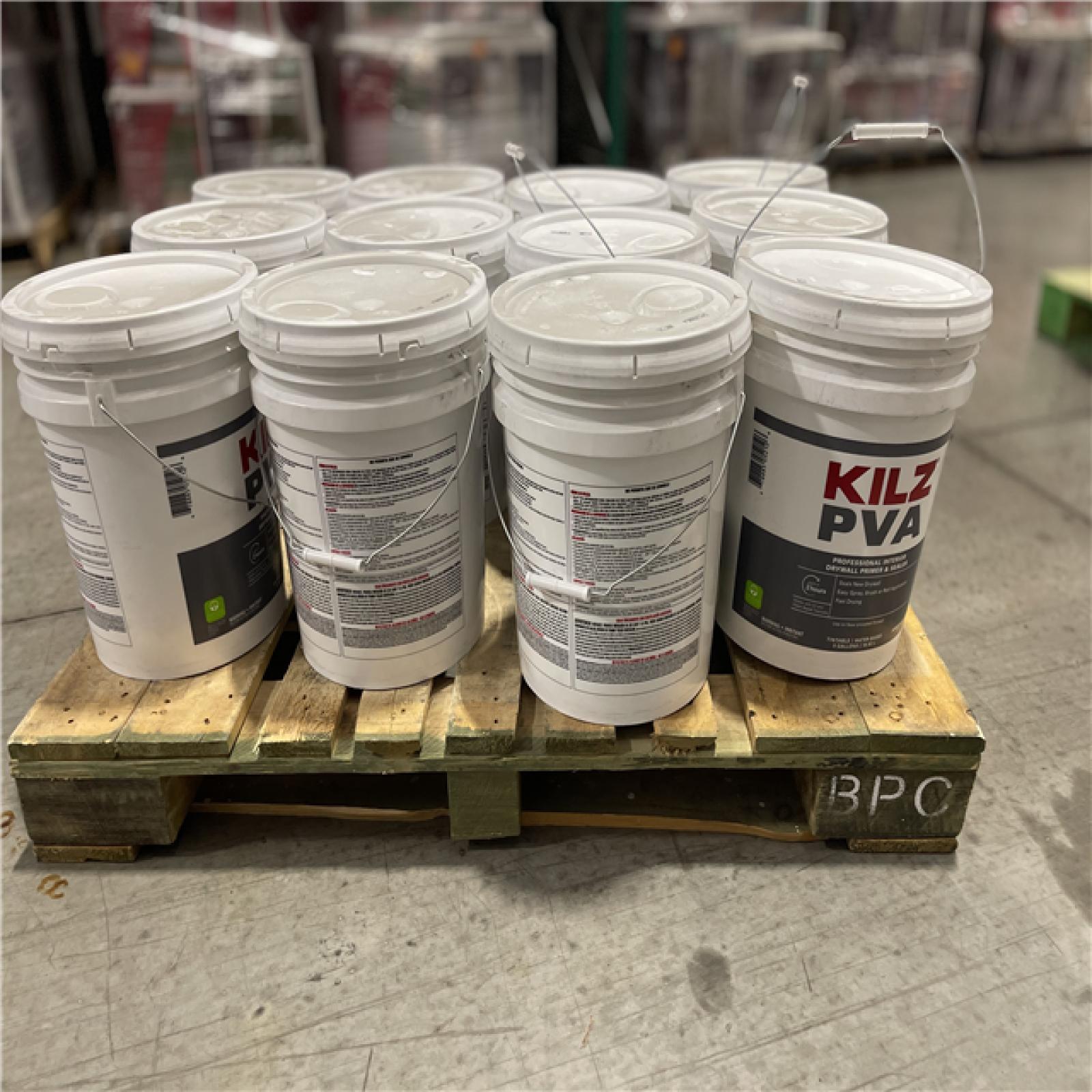 DALLAS LOCATION- NEW! KILZ PVA 5 Gal. White Interior Drywall Primer PALLET (12 UNITS)