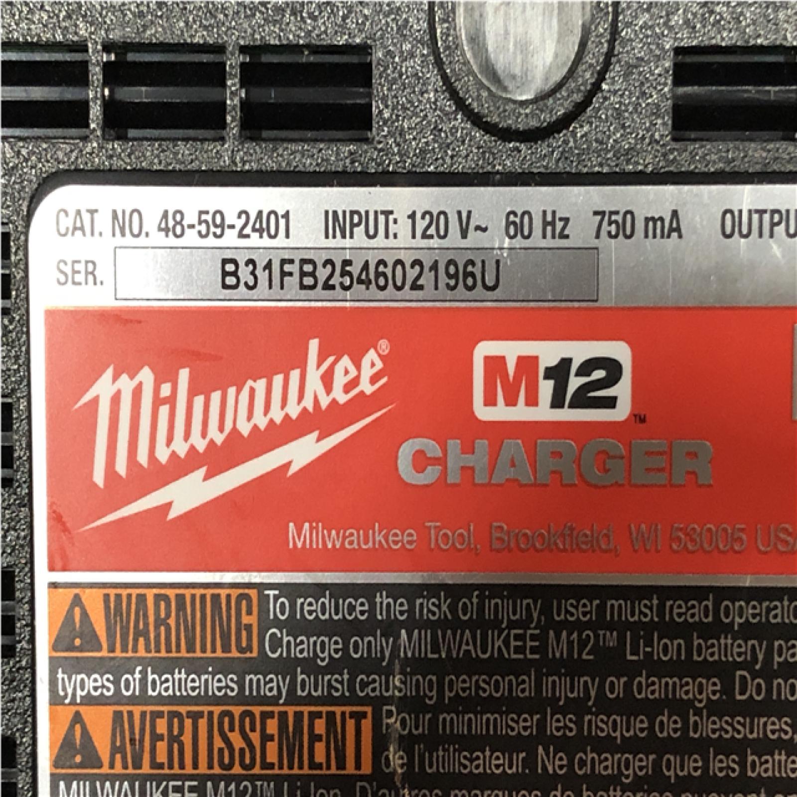 AS-IS M12 12-Volt Lithium-Ion Compact Battery Pack 2.0Ah and Charger Starter Kit