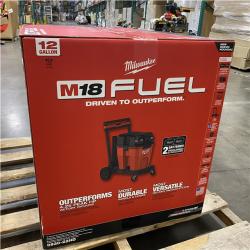 Dallas Location - NEW-  Milwaukee M18 FUEL 12 Gallon Cordless DUAL-BATTERY Wet/Dry Vac Kit W/12.0 Ah Battery  Charger  Filter  Hose  and Accessories