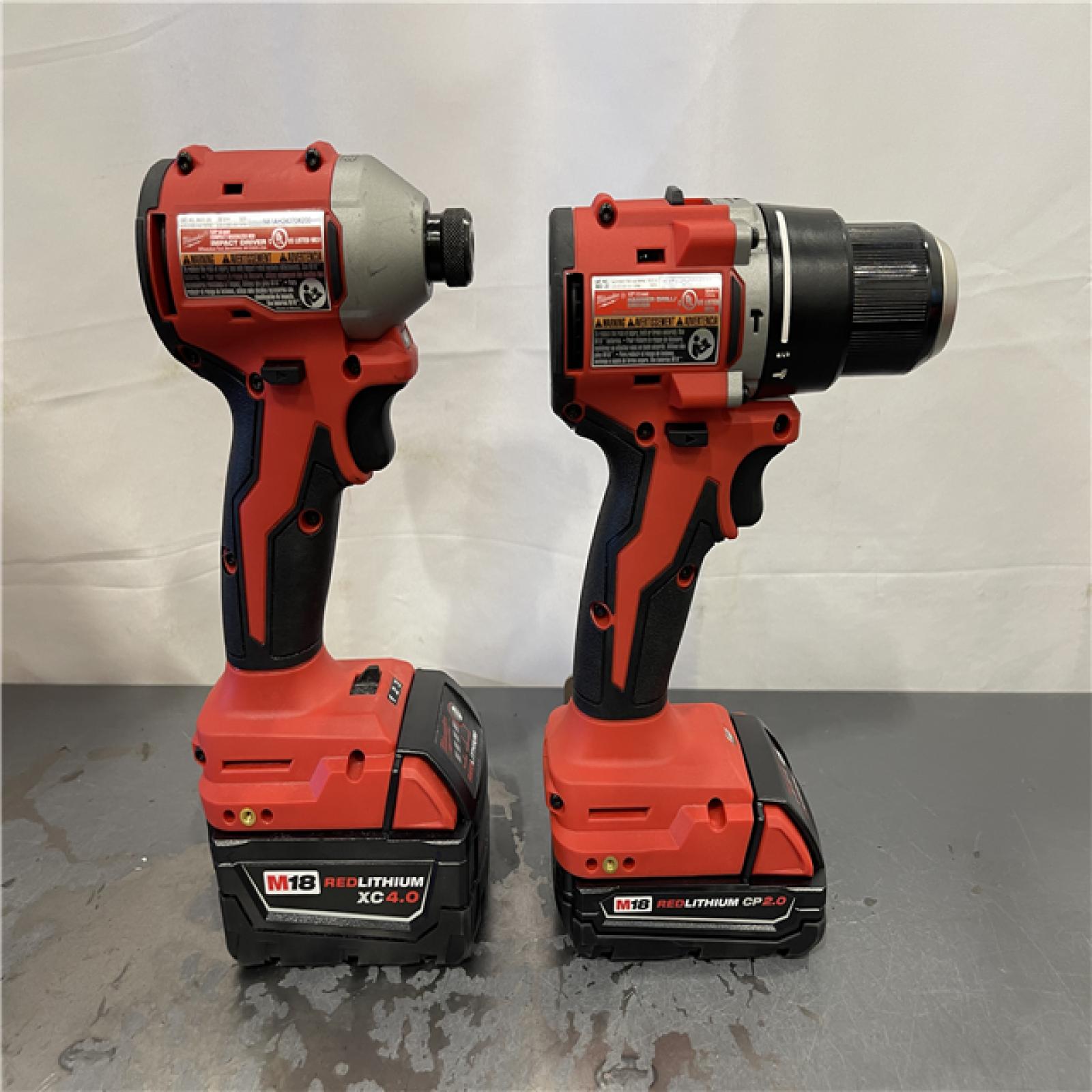 AS-IS - Milwaukee M18 18-Volt Lithium-Ion Brushless Cordless Compact Hammer Drill/Impact Combo Kit