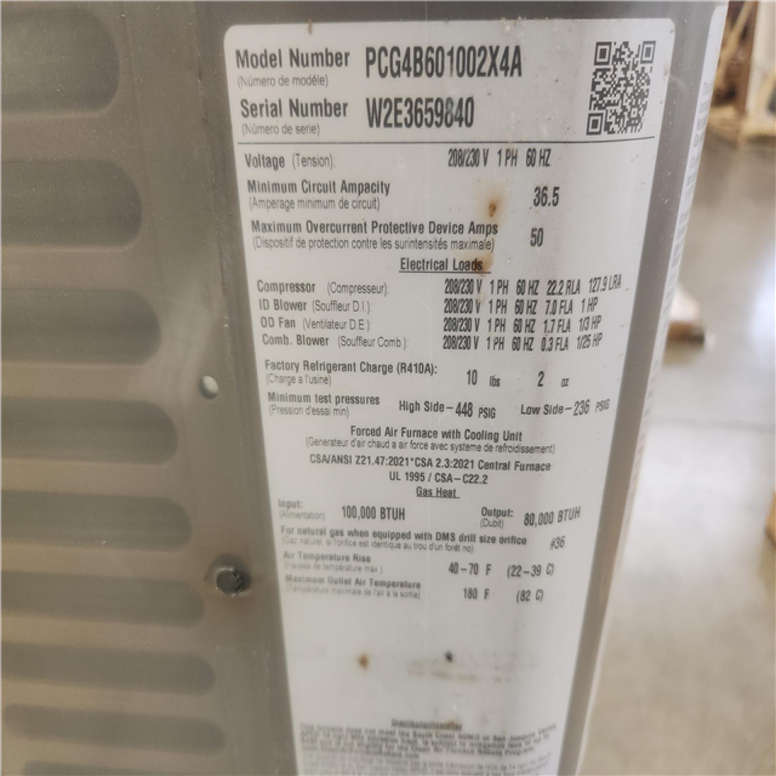 Phoenix NEW Allied Air Enterprises York 5-ton commercial packaged gas/electric rooftop unit Model# PCG4B601002X4A