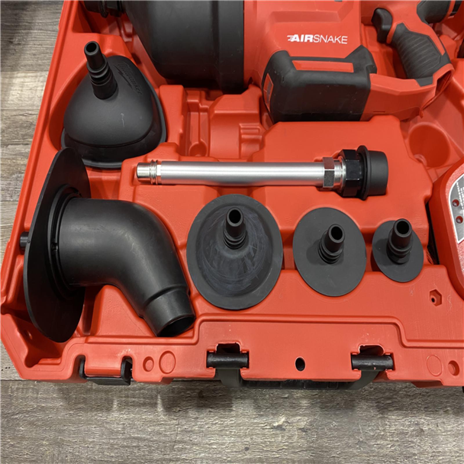 AS-IS Milwaukee 12-Volt Lithium-Ion Cordless Drain Cleaning Airsnake Air Gun Kit