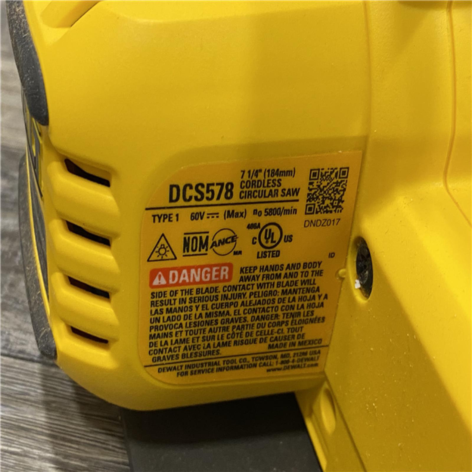 AS-IS DEWALT FLEXVOLT 60V MAX Cordless Brushless 7-1/4 in. Circular Saw with Brake (Tool Only)