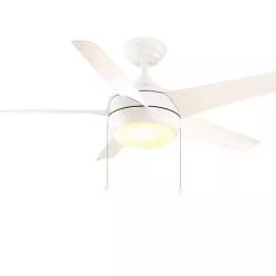 DALLAS LOCATION -  Home Decorators Collection Windward 44 in. LED Indoor Matte White Ceiling Fan with Light Kit (30 UNITS)