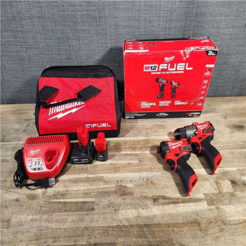 HOUSTON LOCATION - AS-IS (APPEARS LIKE NEW) Milwaukee 3497-22 12V Brushless Hammer Drill and Impact Driver Combo Kit