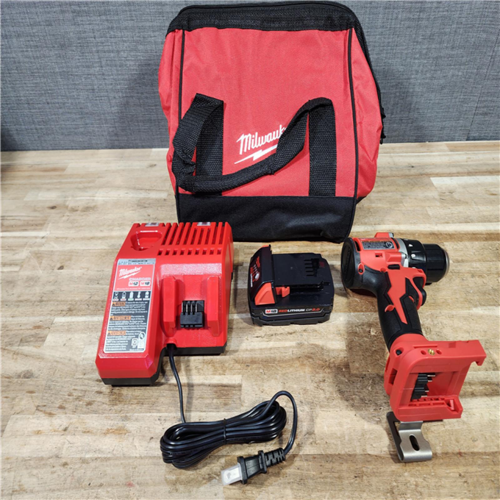 HOUSTON LOCATION - AS - IS Milwaukee 18V Lithium-Ion Brushless Cordless 1/2 in. Compact Drill/Driver with kit