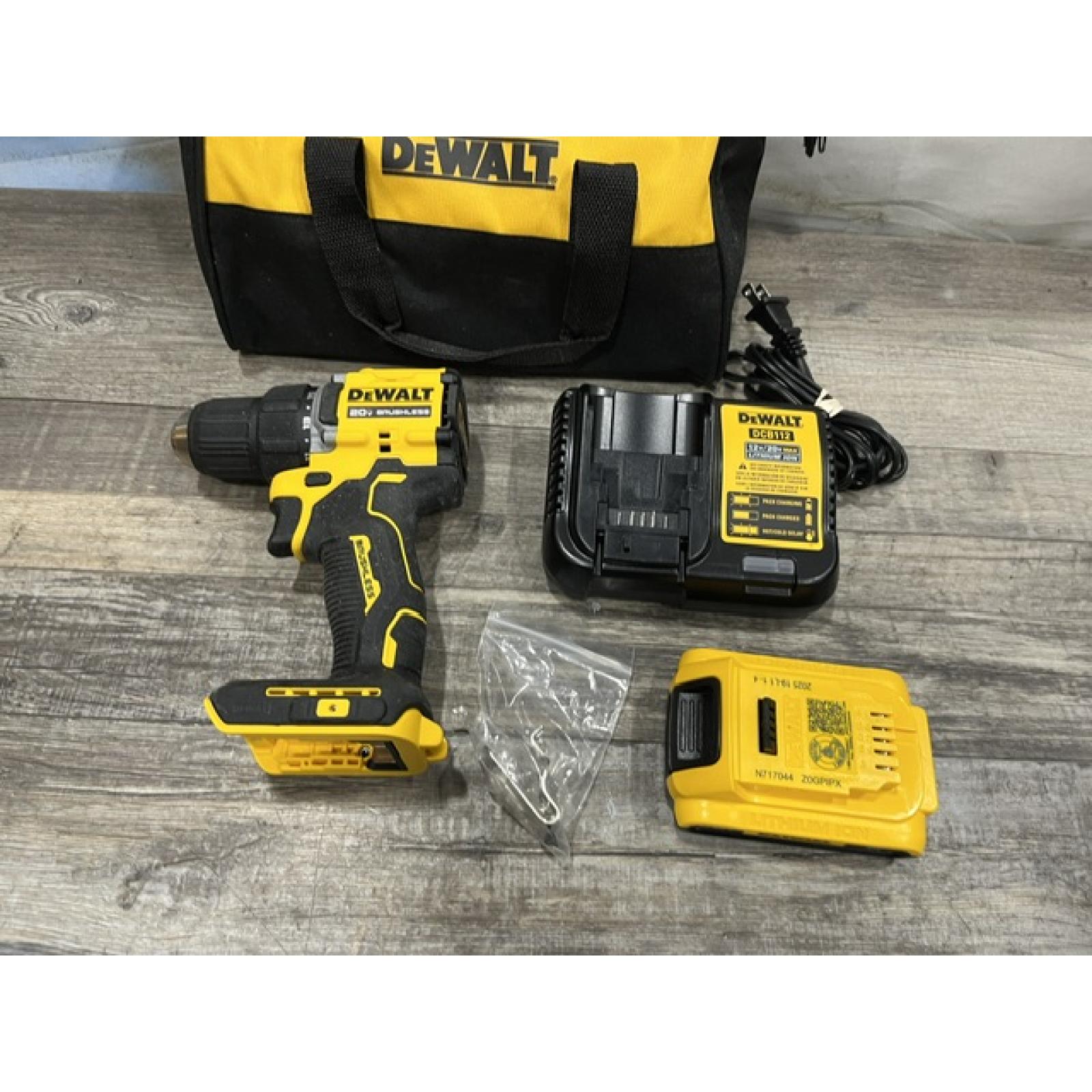 AS-IS DEWALT Atomic 20V Lithium-Ion Cordless Compact 1/2 in. Drill/Driver Kit