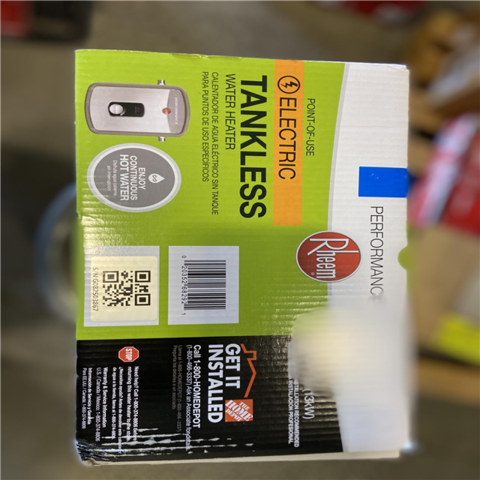 NEW! - Rheem Performance 13 kW 2.54 GPM 240-Volt Self-Modulating Electric Tankless Water Heater