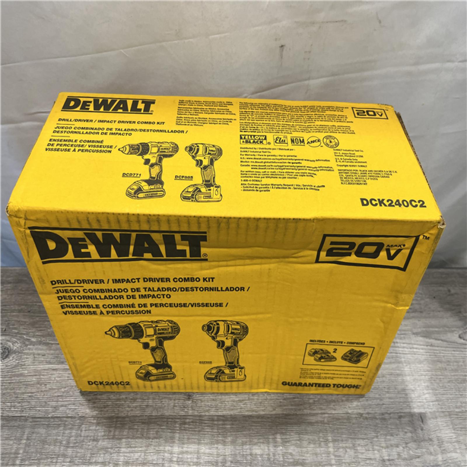 NEW - DEWALT 20V MAX Cordless Drill/Impact 2 Tool Combo Kit