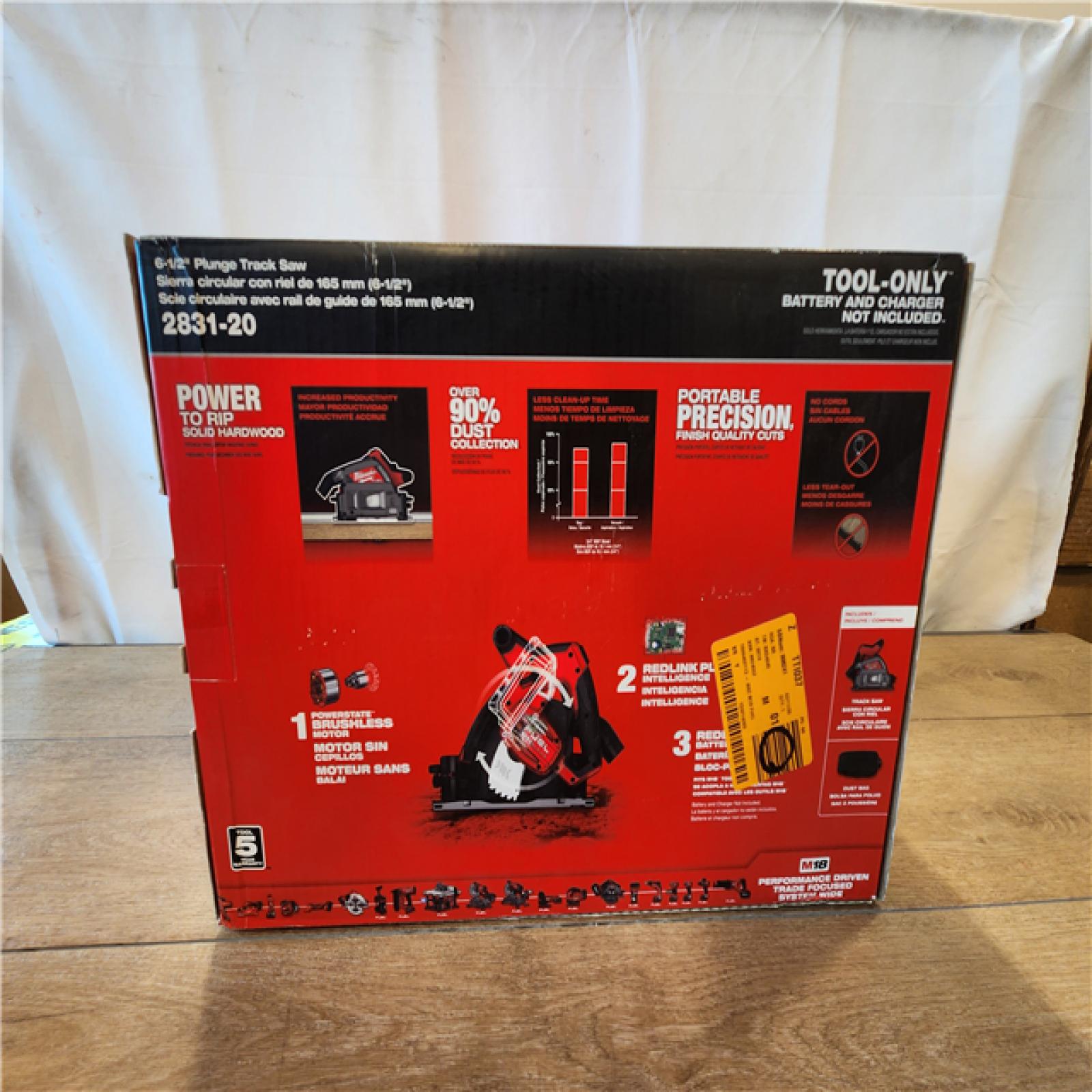 AS-IS- Milwaukee FUEL 18V Lithium-Ion Cordless Brushless 6-1/2 in. Plunge Cut Track Saw (Tool-Only)