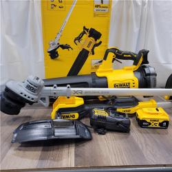 AS-IS DEWALT 20V MAX Cordless Battery Powered String Trimmer & Blower Combo Kit with (1) 4 Ah Battery & Charger