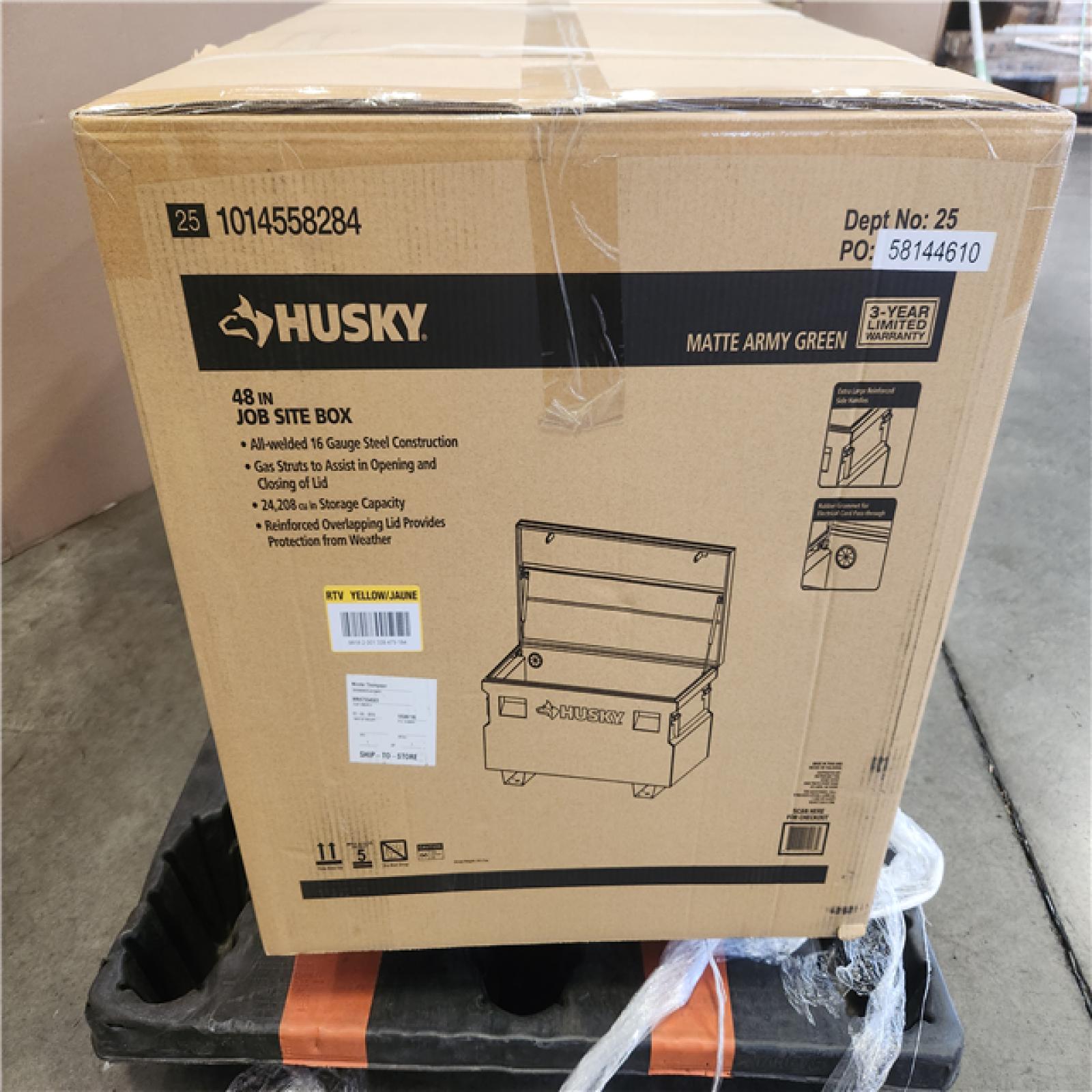 Phoenix NEW Husky 48 in. W x 24 in. D x 27.6 in. H Matte Army Green Steel Jobsite Box (SEALED)
