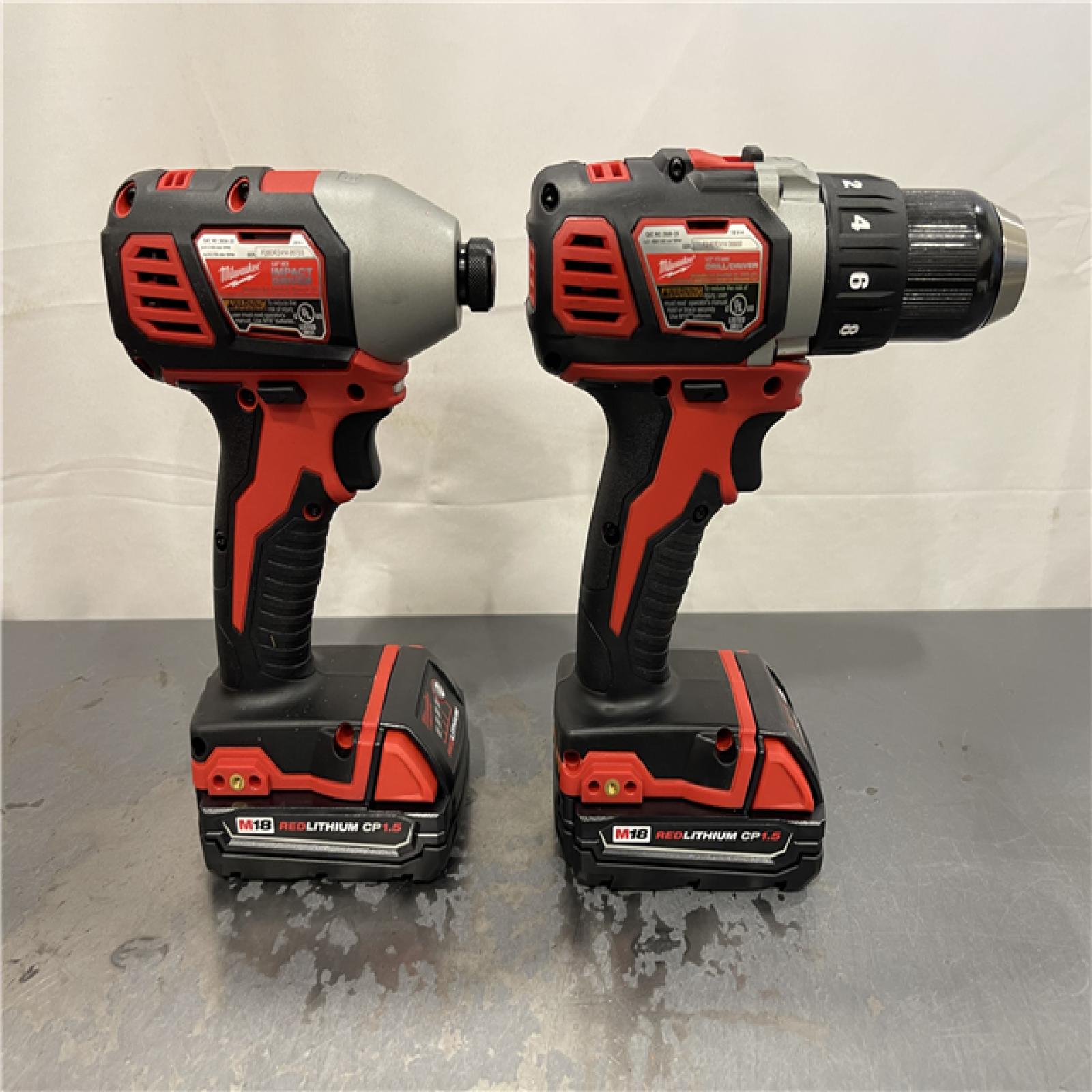AS-IS - Milwaukee M18 18V Lithium-Ion Cordless Drill Driver/Impact Driver Combo Kit (2-Tool)