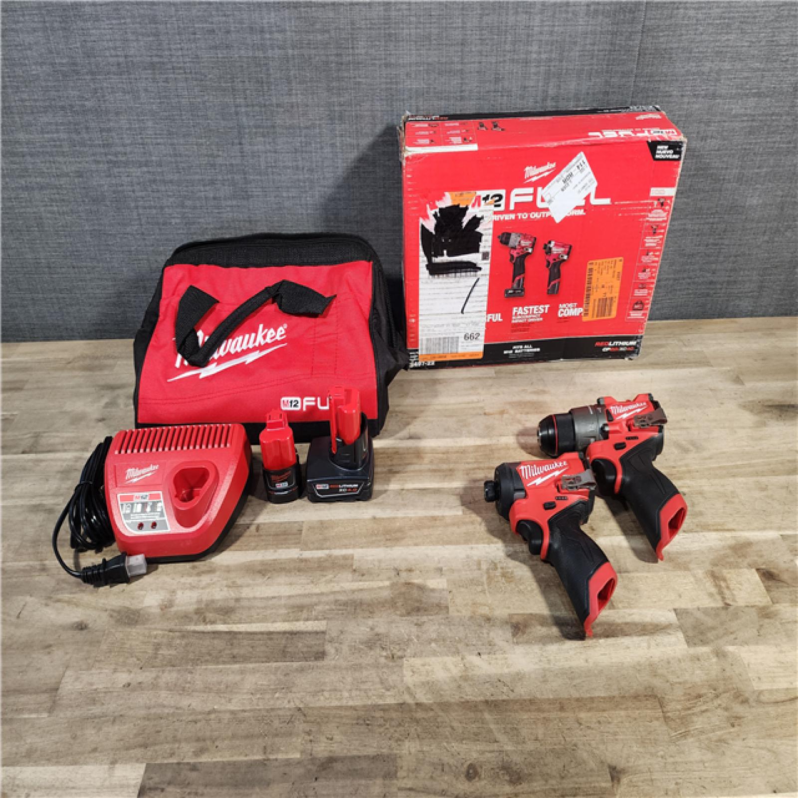HOUSTON LOCATION - AS-IS (APPEARS LIKE NEW) Milwaukee 3497-22 12V Brushless Hammer Drill and Impact Driver Combo Kit