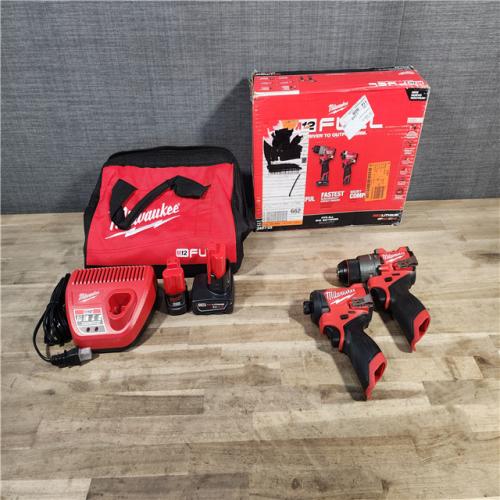 HOUSTON LOCATION - AS-IS (APPEARS LIKE NEW) Milwaukee 3497-22 12V Brushless Hammer Drill and Impact Driver Combo Kit