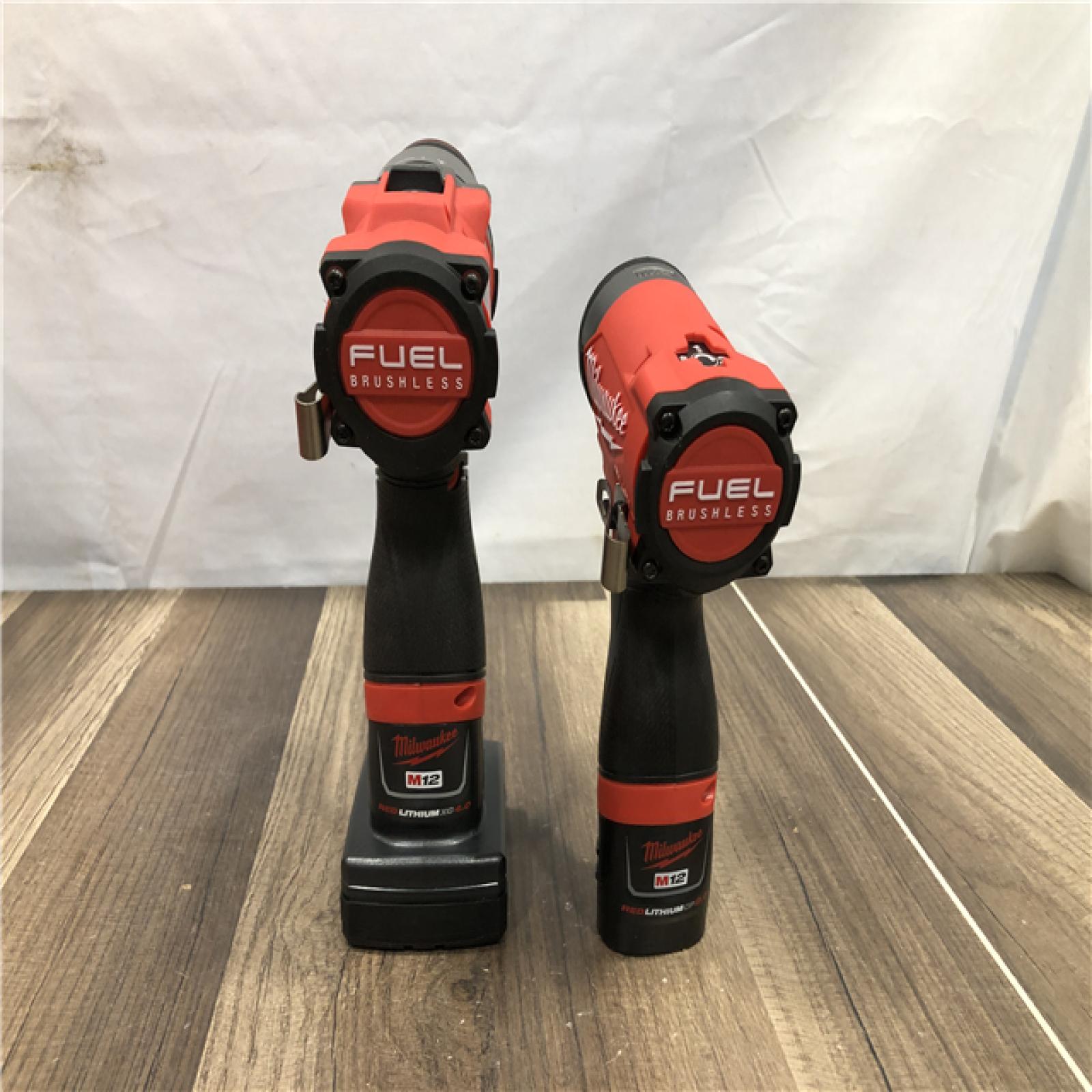 AS-IS Milwaukee FUEL 12V Lithium-Ion Brushless Cordless Hammer Drill/Impact Driver Combo Kit
