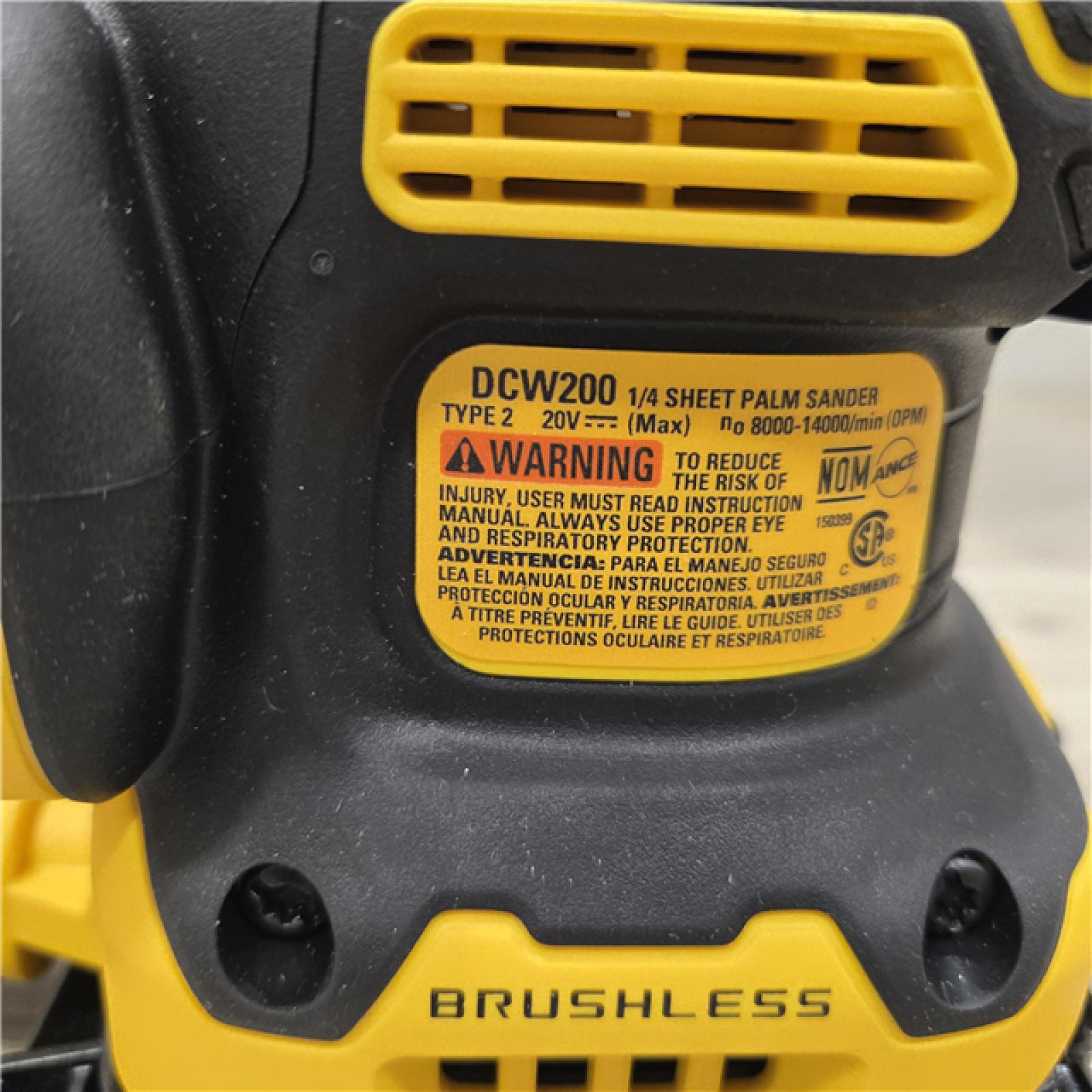 AS-IS DEWALT 20V MAX XR Cordless 1/4 Sheet Variable Speed Sander (Tool Only)
