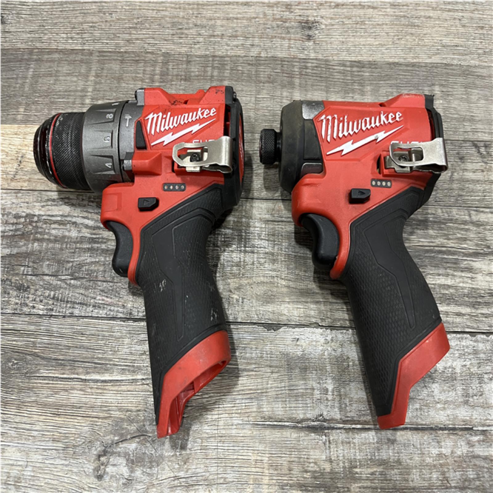 AS-IS Milwaukee FUEL 12-Volt Lithium-Ion Brushless Cordless Hammer Drill and Impact Driver Combo Kit