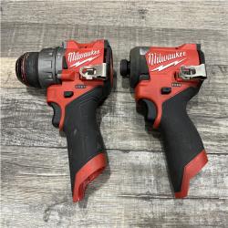 AS-IS Milwaukee FUEL 12-Volt Lithium-Ion Brushless Cordless Hammer Drill and Impact Driver Combo Kit