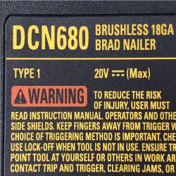 AS-IS DEWALT 20V MAX XR Lithium-Ion Electric Cordless 18-Gauge Brad Nailer (Tool Only)