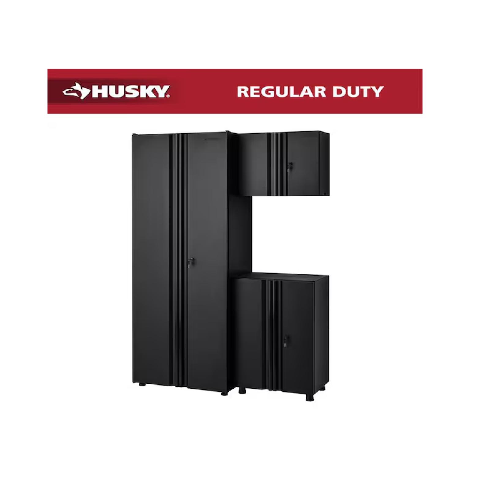 DALLAS LOCATION - Husky 3-Piece Regular Duty Welded Steel Garage Storage System in Black -(2 SETS)