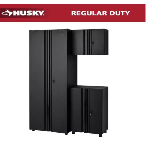 DALLAS LOCATION - Husky 3-Piece Regular Duty Welded Steel Garage Storage System in Black -(2 SETS)