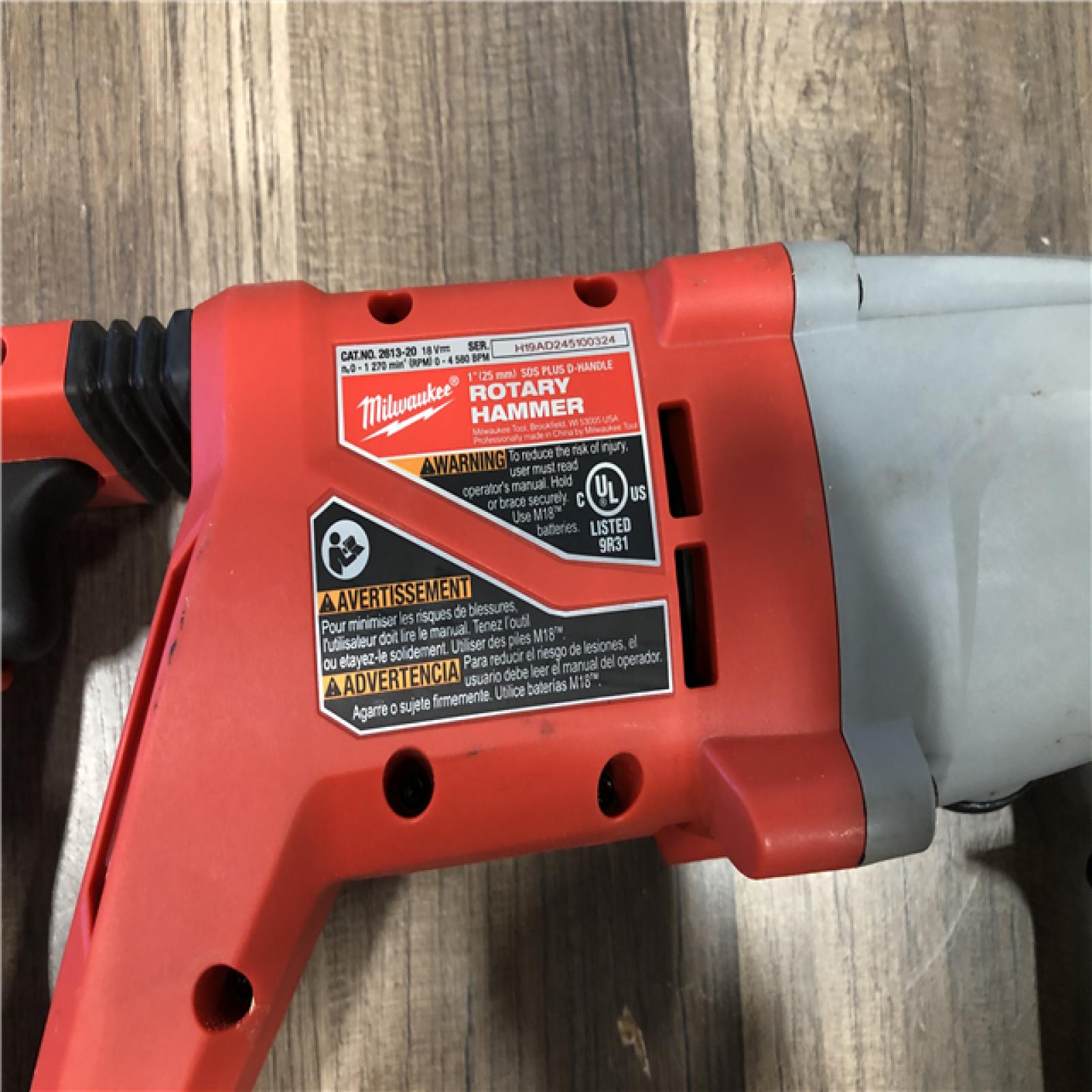 AS-IS Milwaukee 18V Lithium-Ion Brushless Cordless 1 in. SDS-Plus D-Handle Rotary Hammer (Tool-Only)