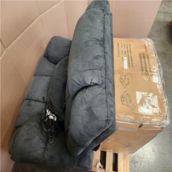 Phoenix 2 Bestier 40.1 in. W Gray Microsuede Oversize Dual Motor Power Lift Recliner Chair with Massage and Heating