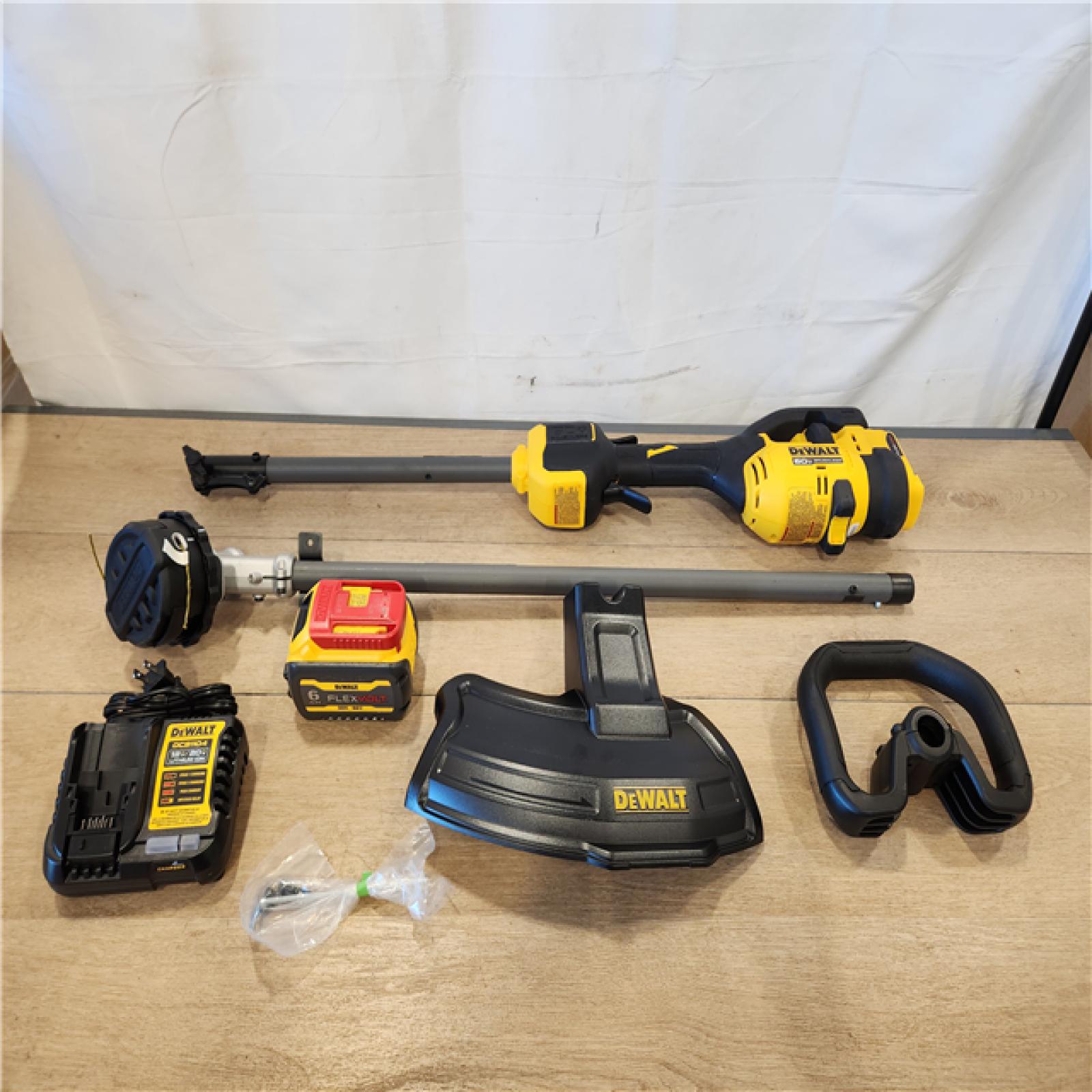 AS-IS- DEWALT FLEXVOLT 60V MAX 17 in. Cordless Battery Powered Attachment Capable Trimmer Kit