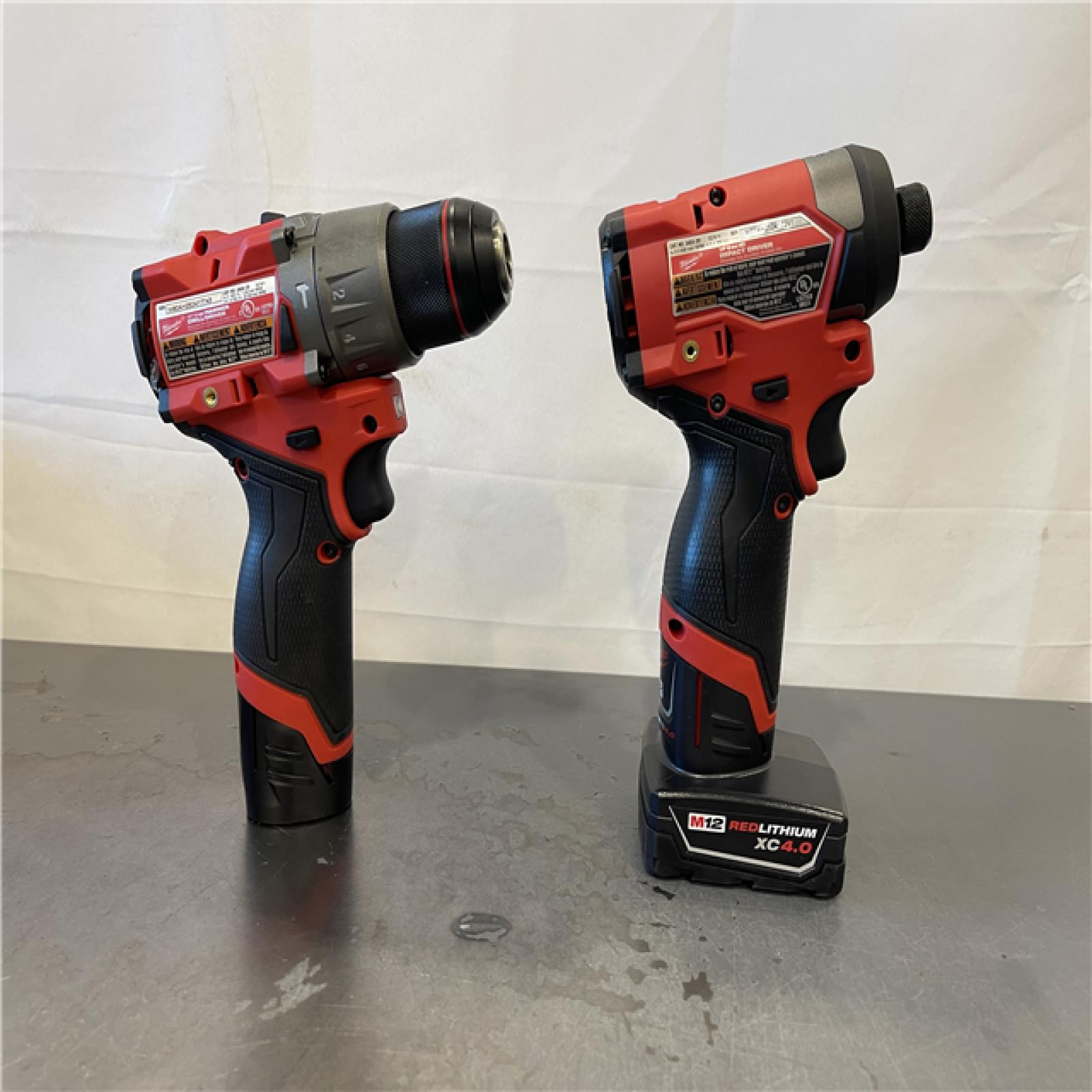 AS-IS- Milwaukee 12V Brushless Hammer Drill and Impact Driver Combo Kit