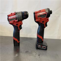 AS-IS- Milwaukee 12V Brushless Hammer Drill and Impact Driver Combo Kit