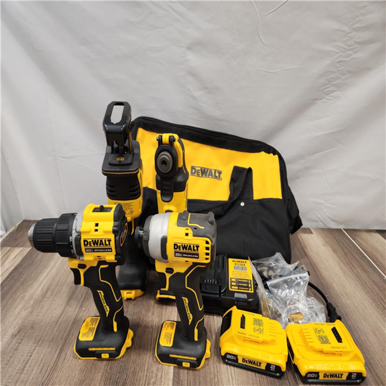 LIKE NEW! - DeWalt 20V MAX ATOMIC Cordless Brushless 4 Tool Combo Kit