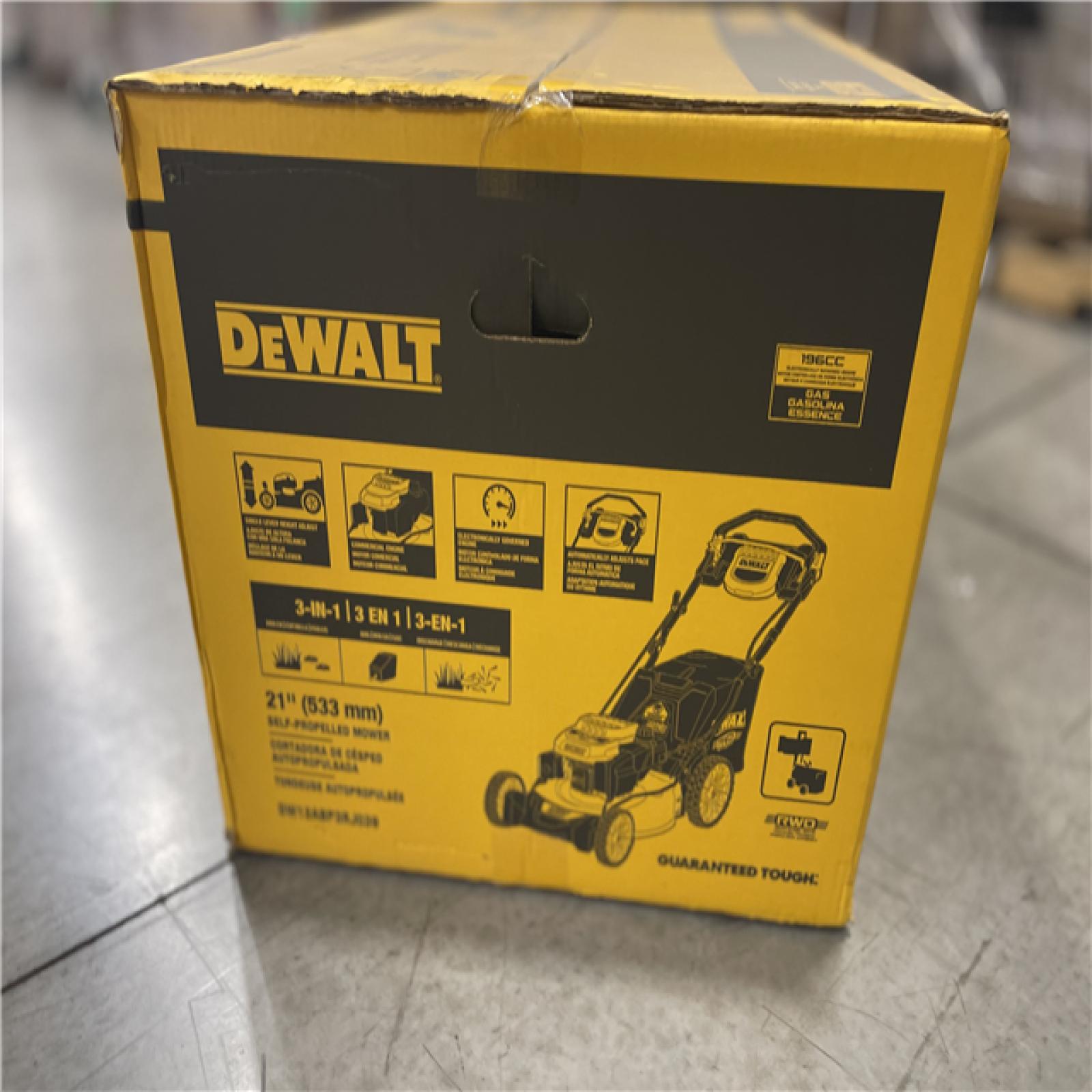 DALLAS LOCATION NEW! - DEWALT 21 in. 196cc E-GOV Engine 3-in-1 Gas RWD Self-Propelled Lawn Mower with High Rear Wheels
