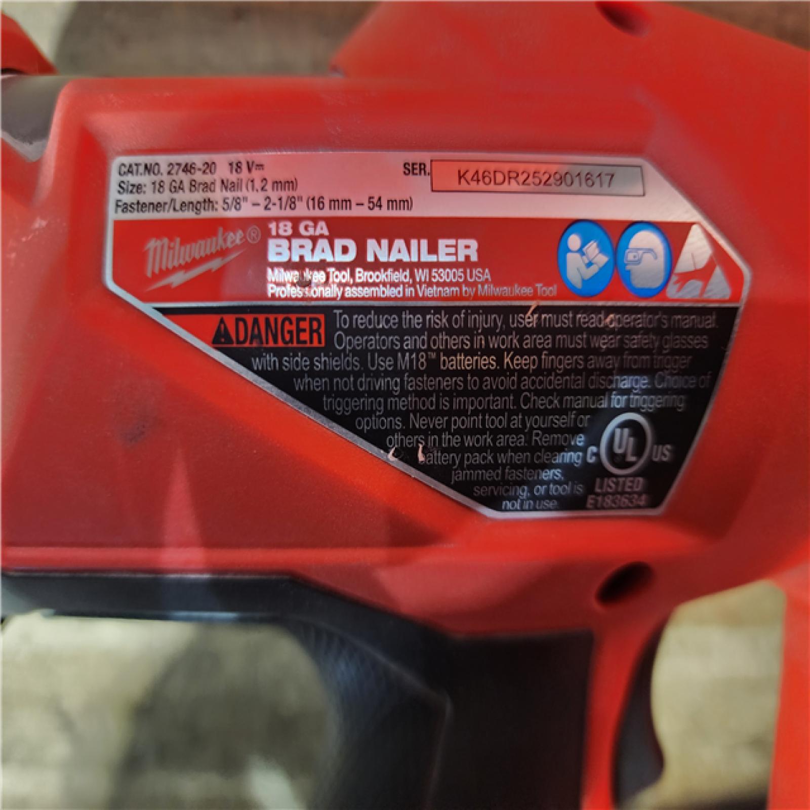 HOUSTON LOCATION - AS-IS Milwaukee M18 Fuel 18V Brushless 18-Gauge Brad Nailer 2746-20 (Bare Tool)