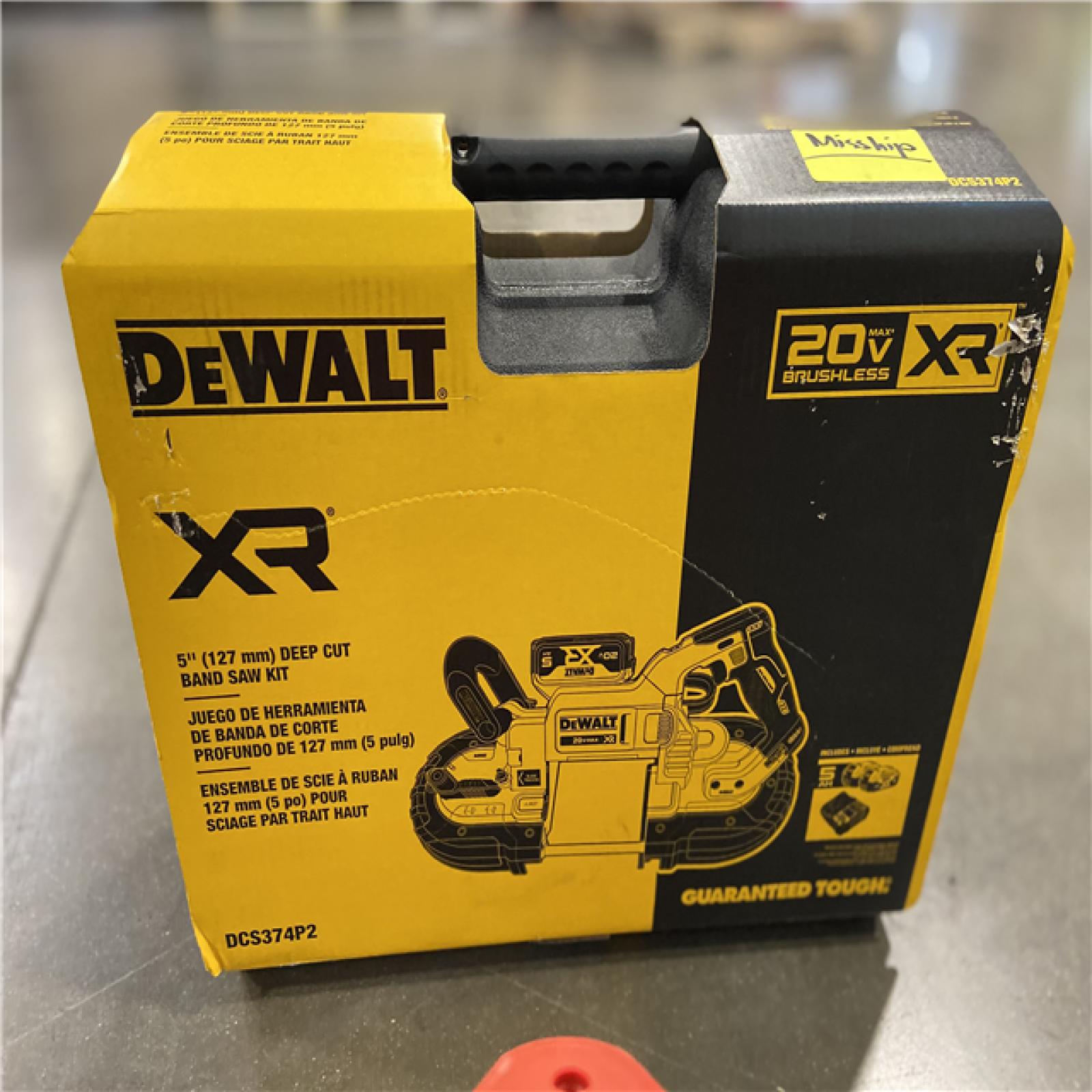 AS-IS DEWALT 20V MAX XR Cordless Brushless Deep Cut Band Saw with (2) 20V 5.0Ah Batteries and Charger