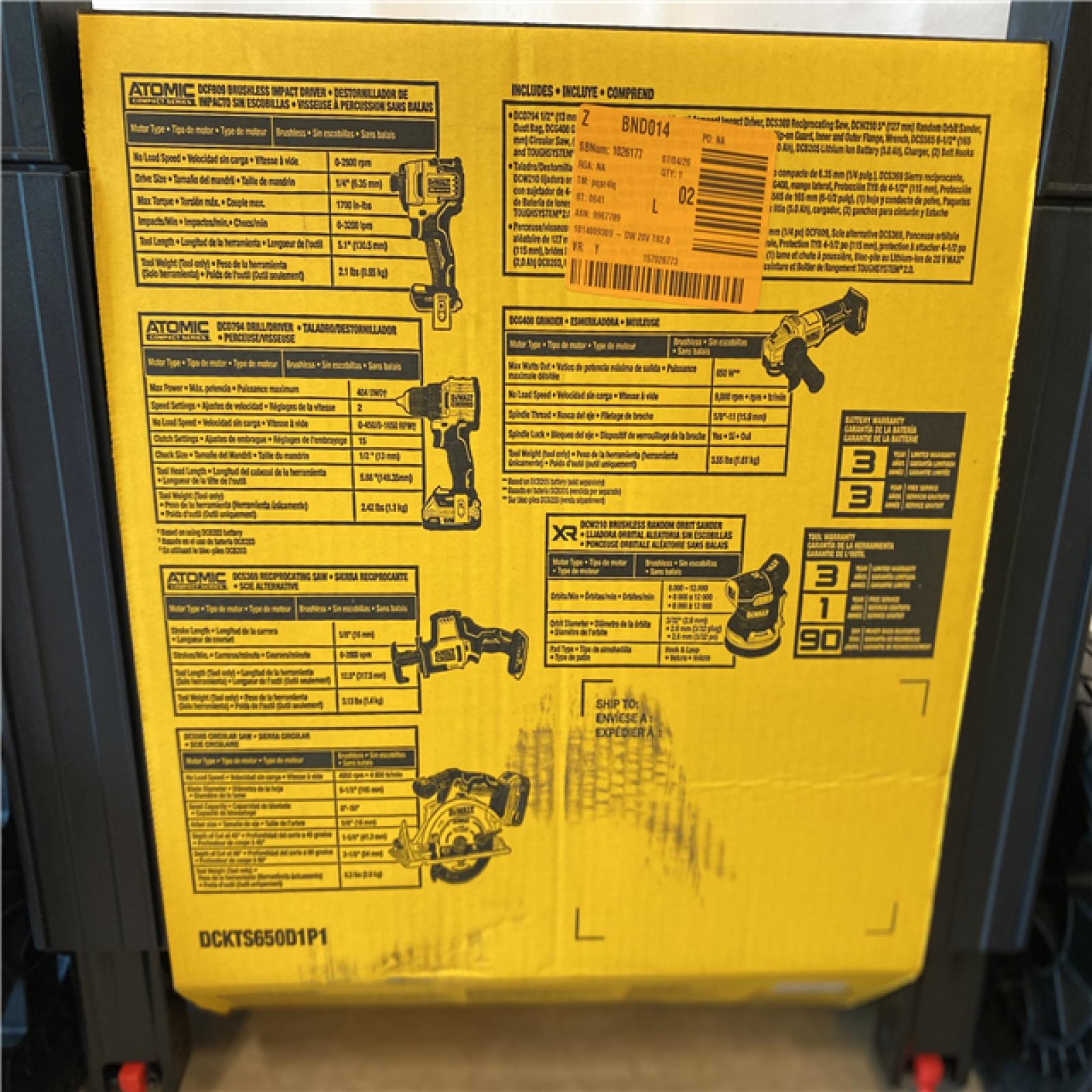 NEW! DEWALT 20V Lithium-Ion Cordless 6-Tool Combo Kit with Rolling Toolbox