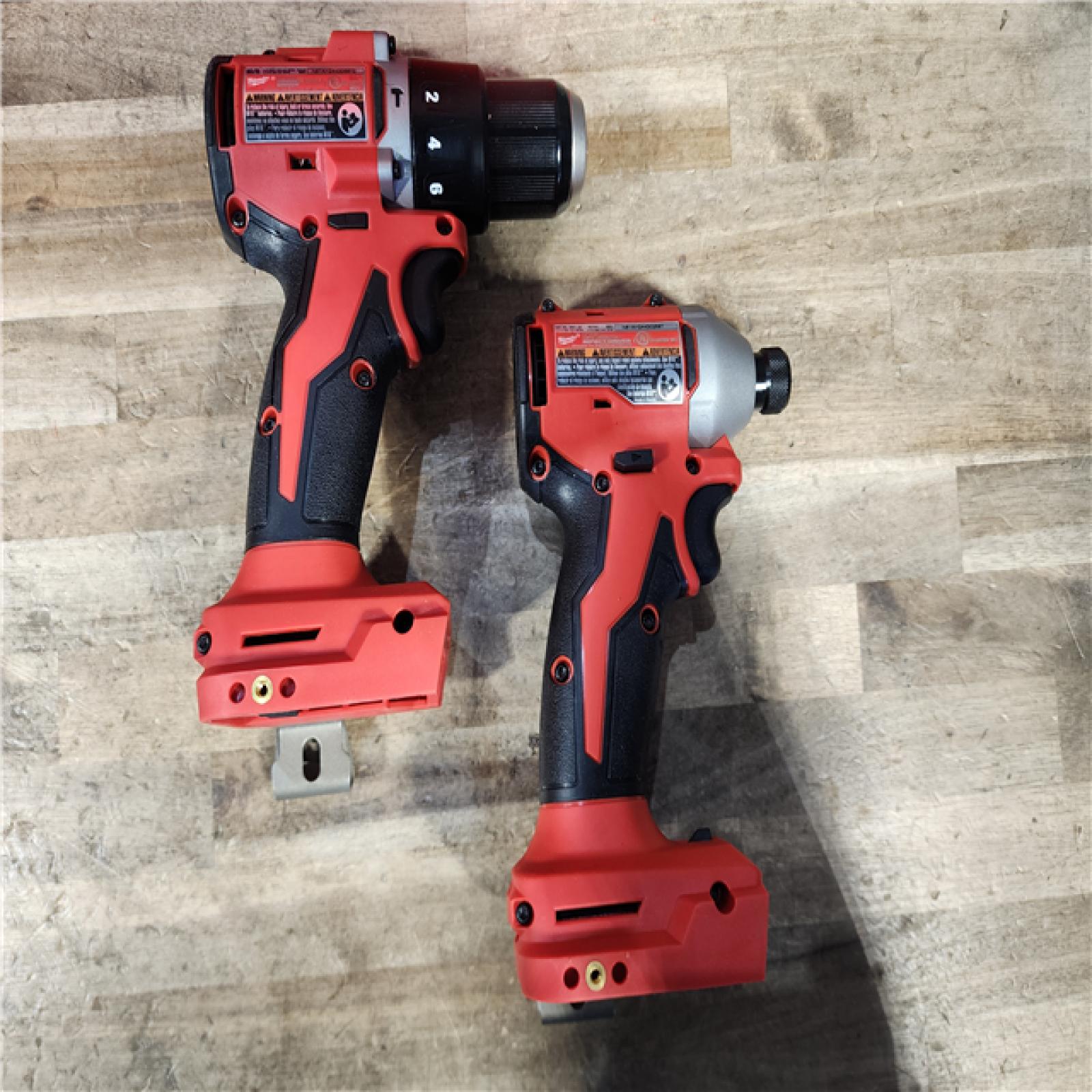 HOUSTON LOCATION - AS-IS Milwaukee M18 18V Lithium-Ion Brushless Cordless Compact Drill/Impact Combo Kit (2-Tool) W/(2) 2.0 Ah Batteries  Charger & Bag