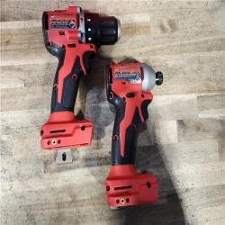 HOUSTON LOCATION - AS-IS Milwaukee M18 18V Lithium-Ion Brushless Cordless Compact Drill/Impact Combo Kit (2-Tool) W/(2) 2.0 Ah Batteries  Charger & Bag