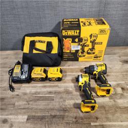 HOUSTON LOCATION - AS-IS DEWALT 20V MAX XR Hammer Drill and ATOMIC Impact Driver 2 Tool Cordless Combo Kit with (2) 4.0Ah Batteries, Charger, and Bag