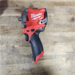 HOUSTON LOCATION - AS-IS (APPEARS LIKE NEW) Milwaukee 2554-22 M12 FUEL Stubby 3/8 in. Impact Wrench Kit (2 Ah/4 Ah)