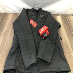 AS-IS Milwaukee Women's Medium 12-Volt Lithium-Ion Cordless AXIS Black Heated Quilted Jacket Kit