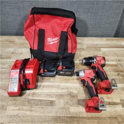 HOUSTON LOCATION - AS - IS Milwaukee 2 Tool Combo Kit W/ (2) Battery & Charger